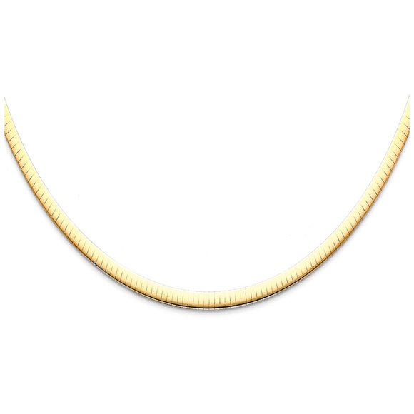 14K Yellow 4mm Reversible Omega Necklace - 16" - Picture 1 of 3
